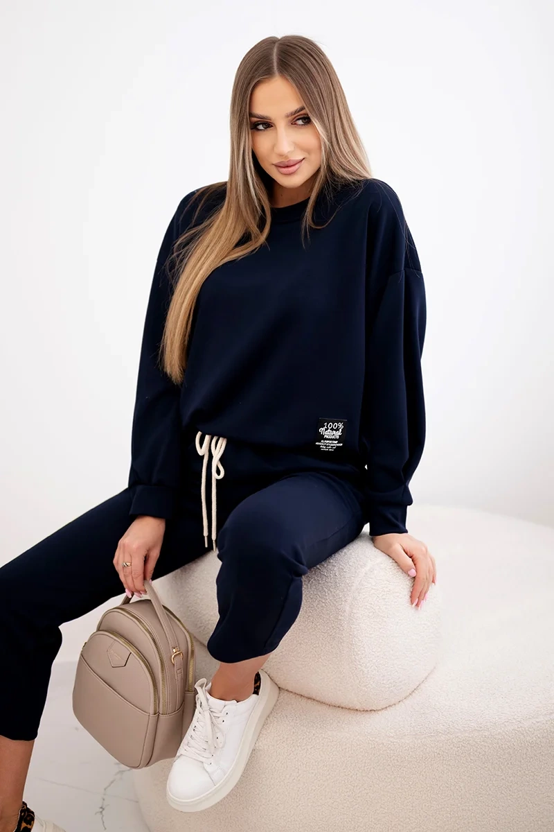 Снимка на Kesi Włoski Buttery fabric set sweatshirt + pants navy