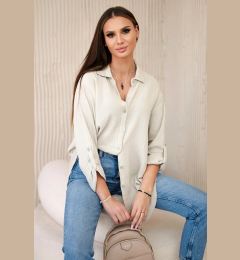 Снимка на Kesi Włoski Cotton muslin shirt oversize dark beige