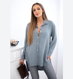 Снимка на Kesi Włoski Cotton muslin shirt Plus Size dark gray