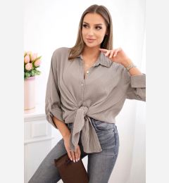 Снимка на Kesi Włoski Cotton muslin shirt Plus Size fango
