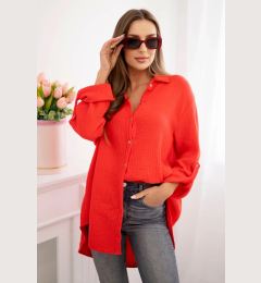 Снимка на Kesi Włoski Cotton muslin shirt Plus Size red