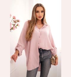 Снимка на Kesi Włoski Cotton muslin shirt powder pink