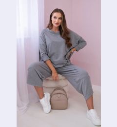 Снимка на Kesi Włoski Cotton sweatshirt pants set grey melange