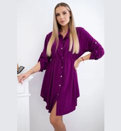 Снимка на Kesi Włoski Dress with button closure and tie at the waist dark purple