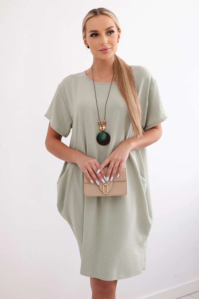 Снимка на Kesi Włoski Dress with pockets and pendant bright green