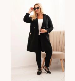 Снимка на Kesi Włoski Elegant Plus Size women's coat with a collar and large pockets black