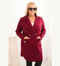 Снимка на Kesi Włoski Elegant Plus Size women's coat with a collar and large pockets plum