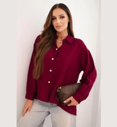 Снимка на Kesi Włoski Elegant women's shirt made of viscose with decorative buttons plum