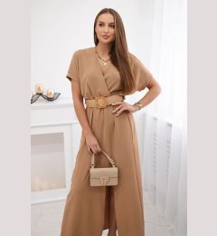 Снимка на Kesi Włoski Long dress with a decorative belt Camel