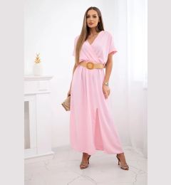 Снимка на Kesi Włoski Long dress with a decorative belt candy pink