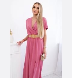 Снимка на Kesi Włoski Long dress with a decorative belt dark pink
