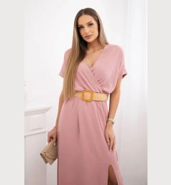 Снимка на Kesi Włoski Long dress with a decorative belt dark powder pink