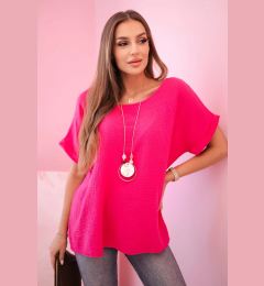 Снимка на Kesi Włoski Muslin blouse with a necklace fuchsia