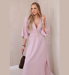 Снимка на Kesi Włoski Muslin dress with embroidery at the waist dark pink