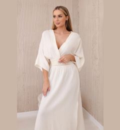 Снимка на Kesi Włoski Muslin dress with embroidery at the waist light beige