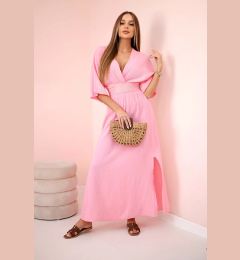 Снимка на Kesi Włoski Muslin dress with embroidery at the waist light pink