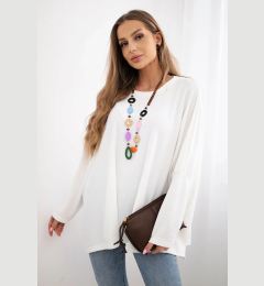 Снимка на Kesi Włoski Oversize blouse with necklace ecru