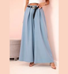 Снимка на Kesi Włoski Pants with a belt and wide legs light denim