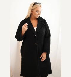 Снимка на Kesi Włoski Plus Size women's coat with wool and a large collar black