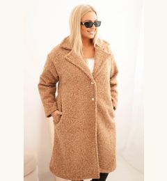 Снимка на Kesi Włoski Plus Size women's coat with wool and a large collar camel