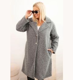 Снимка на Kesi Włoski Plus Size women's coat with wool and a large collar gray