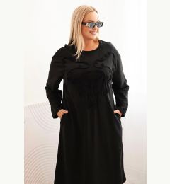 Снимка на Kesi Włoski Plus Size women's dress with cotton embroidery black