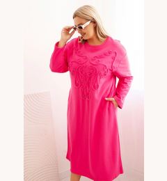 Снимка на Kesi Włoski Plus Size women's dress with cotton embroidery pink