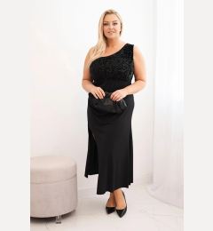 Снимка на Kesi Włoski Plus Size women's evening dress one-shoulder black