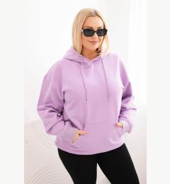 Снимка на Kesi Włoski Plus Size women's looped sweatshirt with a hood and kangaroo pocket purple