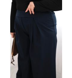 Снимка на Kesi Włoski Plus Size women's pants with wide legs and pleats navy