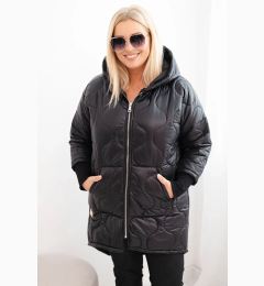 Снимка на Kesi Włoski Plus Size women's quilted jacket with a hood black
