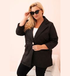 Снимка на Kesi Włoski Plus Size women's quilted jacket with collar and button black