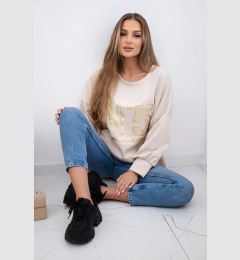 Снимка на Kesi Włoski Printed sweatshirt buttery fabric beige