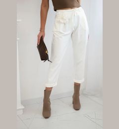 Снимка на Kesi Włoski Punto trousers with decorative flower ecru