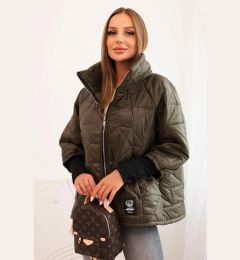Снимка на Kesi Włoski Quilted women's jacket with a short cut and a stand-up collar khaki