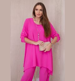 Снимка на Kesi Włoski Set of blouse + pants with pendant fuchsia