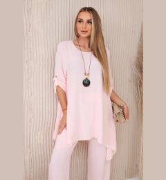Снимка на Kesi Włoski Set of blouse + pants with pendant light khaki