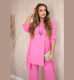 Снимка на Kesi Włoski Set of blouse + pants with pendant light pink