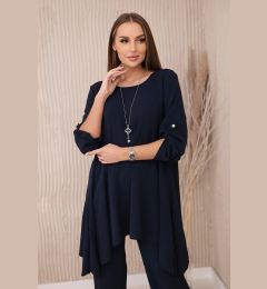 Снимка на Kesi Włoski Set of blouse + pants with pendant navy blue