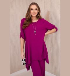 Снимка на Kesi Włoski Set of blouse + pants with pendant plum