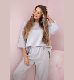 Снимка на Kesi Włoski Set sweatshirt + pants buttery fabric grey