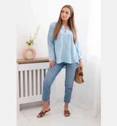 Снимка на Kesi Włoski Shirt blouse with an embroidered pattern blue