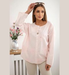 Снимка на Kesi Włoski Shirt blouse with an embroidered pattern powder pink