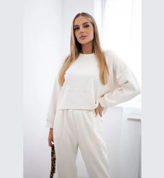 Снимка на Kesi Włoski Viscose set Amour sweatshirt + pants dark beige