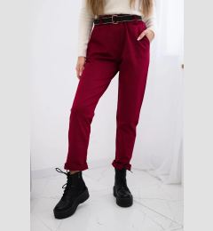Снимка на Kesi Włoski Viscose trousers with a fine pattern burgundy