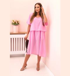 Снимка на Kesi Włoski Women's cotton dress with a loose fit light pink