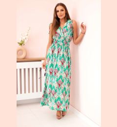 Снимка на Kesi Włoski Women's cotton dress with gathered waist and tied shoulders green