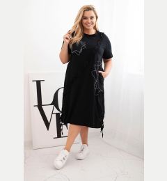 Снимка на Kesi Włoski Women's cotton Plus Size dress with stars black