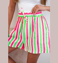 Снимка на Kesi Włoski Women's cotton shorts with stripes green neon