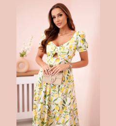 Снимка на Kesi Włoski Women's dress with puffed sleeves and ruffles ecru